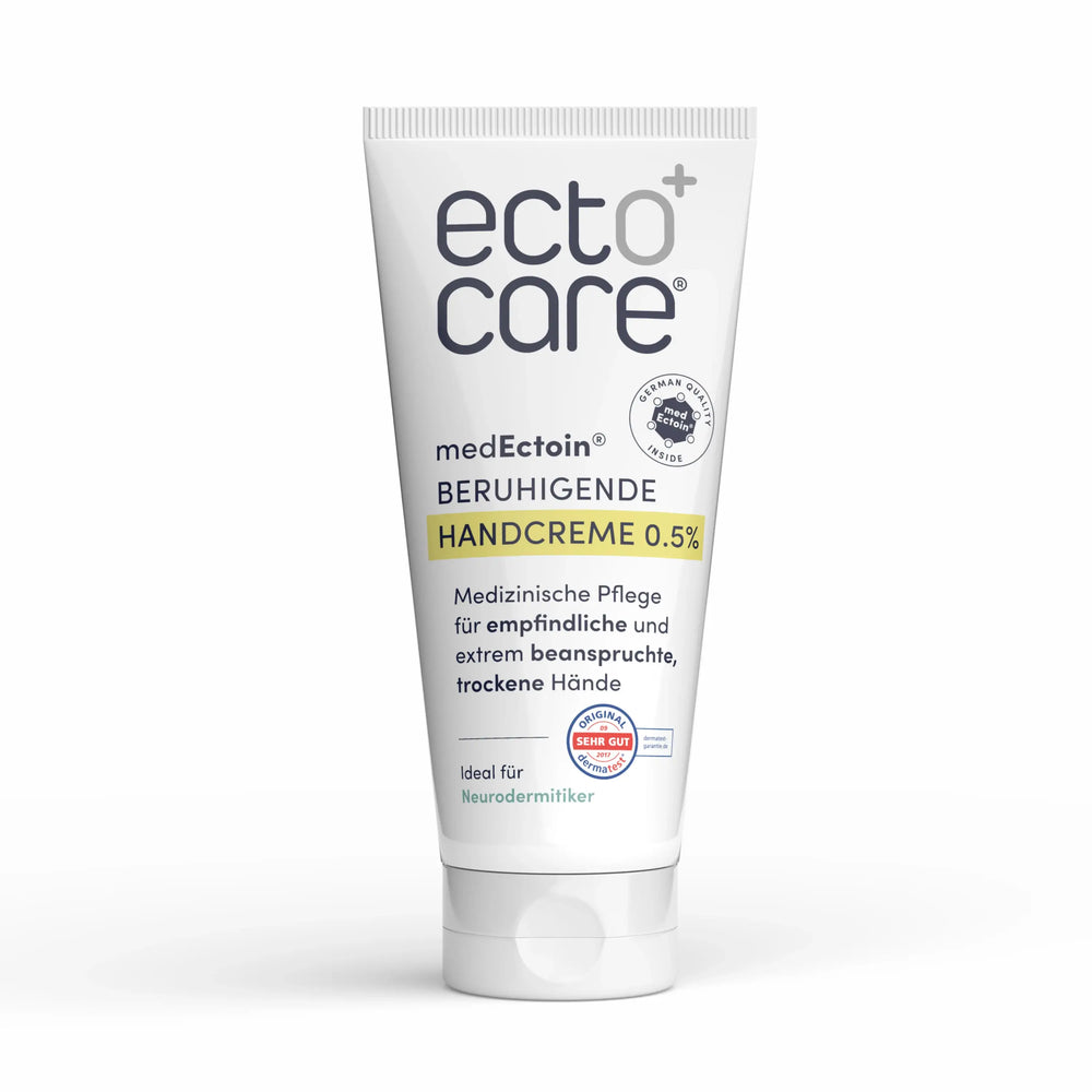 Tube ectocare medEctoin beruhigende Handcreme 0,5 Prozent für empfindliche, trockene Hände, medizinische Pflege